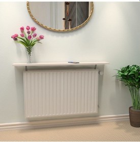 Resim Metallica Concept Inter Montajsız Petek Üstü Raf Dresuar Kalorifer Peteği Rafı Kitaplık 120 X 18 Cm Beyaz Beyaz 