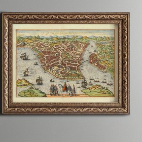 Resim epiqart İstanbul Haritası - Vintage Desenli Çerçeve 
