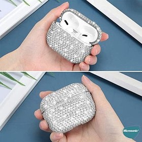 Resim Microsonic Airpods Pro 3 için Kılıf Diamond Swarovski Görünümlü Taşlı Pembe [AirPods Pro 3 ile Uyumlu Kılıf - Pembe] 