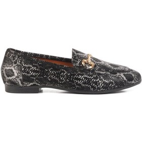 Resim Aspor Siyah Desenli İnce Taban Hafif Kadın Babet Çok Renkli 