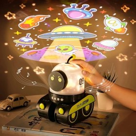Resim My Best Store Eğitici Eğlenceli Robot Figür Gece Lambası Çocuklar İçin Uyku Arkadaşı Renkli 