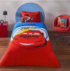 Resim Taç Cars McQueen Tek Kişilik Lisanslı Nevresim Takımı 