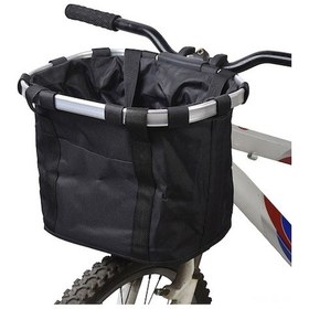 Resim Alüminyum Bisiklet Sepeti, Hızlı Kurulum, 6 Kg Yük Taşıma, Siyah, Oxford Kumaşı, 22-31.8 Mm Direç Çapı Uyumlu Siyah Siyah 