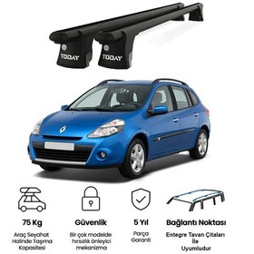 Resim Trio-ı Renault Grand Scenic 2002-2009 Uyumlu Siyah Kilitli Ara Atkı 120cm Port Bagaj Tavan Barı 