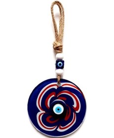 Resim Nazar Boncuklu Lacivert Şeker Modelli Cam Duvar Süsü 02-10mm 5yards 