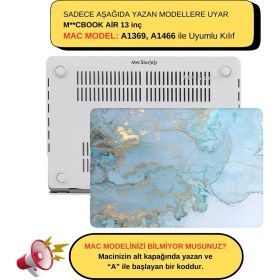 Resim McStorey Macbook Air Kılıf 13 inç Mermer06NL (Eski USB'li Model 2010-2017) A1369 A1466 ile Uyumlu 