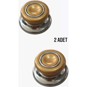 Resim Doğuş Mutfak 2 Adet Gold Tüm Tencere Tava Kapaklarına Uygun Bagalit Tepe Cam Tencere Kapağı Kulpu 