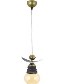 Resim Üçlü Modern Tarz Kayık Model Metal Camlı Sarkıt Avize F 