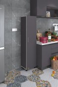 Resim Kenzlife mutfak dolabı mine 188*030*032 gri kapaklı tekerlekli banyo evrak ofis kitaplık ayakkabılık 