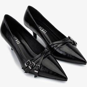Resim Valmenti Kadın Suni Deri Siyah Stiletto Ayakkabı 1073 0510 Bn Ayk Sk25-26 Sıyah Dr Siyah 