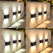 Resim Güneş Enerjili Dış Mekan Avlu Lambası, 10 LED Boncuk Duvara Monte Dekoratif Çit Yıkama Duvar Aydınlatması, Yukarı ve Aşağı Aydınlatma, IP44, Dış Duvarlar İçin Uygun, Tam Parlaklık Kullanımı, Enerji Verimli LED Aydınlatma | Modern Asma Lamba | Akrilik LED Işıklar, Dış Mekan Aydınlatması 