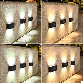 Resim Güneş Enerjili Dış Mekan Avlu Lambası, 10 LED Boncuk Duvara Monte Dekoratif Çit Yıkama Duvar Aydınlatması, Yukarı ve Aşağı Aydınlatma, IP44, Dış Duvarlar İçin Uygun, Tam Parlaklık Kullanımı, Enerji Verimli LED Aydınlatma | Modern Asma Lamba | Akrilik LED Işıklar, Dış Mekan Aydınlatması 