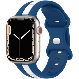 Resim Sones Tırnak Tokası İki Renkli Saat Kordonu iOS Uyumlu Watch Ultra 49mm-watch Ultra 2 49mm / Seri 9-8-7 45mm / Se 3-se 2-6-se-5-4 44mm / 3-2-1 42mm 