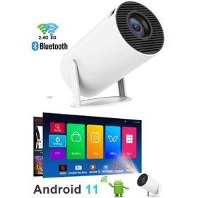 Resim Kitchen Time Taşınabilir Sinema Projektörü 1280 * 720p Ev Sineması Bluetooth Android 11 Projeksiyon 