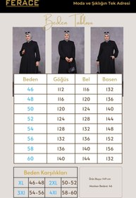 Resim Buyuk Beden Uzun Kislik Tam Boy Kadin Pardesu - Haki / 58 