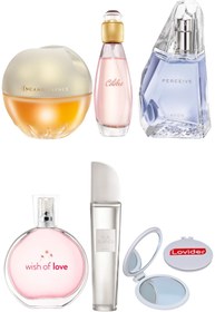 Resim Avon Incandessence + Celebre + Perceive + Wish Of Love + Pur Blanca Kadın Parfüm + Lovider Cep Aynası 