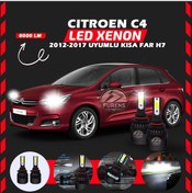 Resim Citroen C4 2012-2017 Kısa Far Uyumlu Şimşek Etkilii Led Xenon Light Seriess H7 