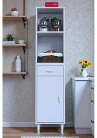 Resim Eliusta Lunera G:35 Cm Beyaz Mutfak Dolabı Çok Amaçlı Açık Bölmeli Fırın Mutfak Dolabı 35x163,4x32,5 Cm Beyaz 