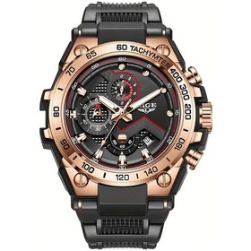 Resim Fochsia Lıge Erkekler İçin Spor Ve Şık Rose Gold Siyah Kasa Takvimli Suya Dayanıklı Kol Saati Diğer 