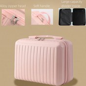 Resim Seyahat Makyaj Çantası Kozmetik Çantası Kozmetiklerinize ve Tuvalet Malzemelerinize Uygun Saplı Çok Fonksiyonlu Taşınabilir Tren Makyaj Çantası Kadınlar ve Erkekler için Hediye 