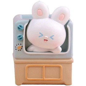 Resim Ganzhoushop Reçine Kalemlik Kozmetik Fırçalık Reçine Tavşan Dekor Tavşan Kalemlik Kırtasiye Düzenleyicimavi 