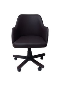 Resim Ofis Koltuğu Çalışma Sandalyesi Ahşap Ayaklı Kahverengi Renkli Su 