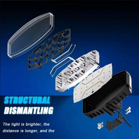 Resim 10'' Beyaz-Turuncu LED Çalışma Lambası Uyumlu Spot Projektör + Tır Kamyon Road 12-24VOLT (1 Adet) 