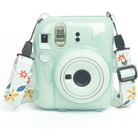 Resim Fujifilm Instax Mini 12 Yeşil Fotoğraf Makinesi-10'lu Film-kıskaçlı Stand-pvc Albüm Ve Simli Pleksi Kılıf Set 