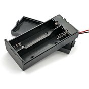 Resim 18650 2li Pil Kutusu On/Off Anahtar 15cm Kablolu 2 Adet Seri Lion DC 7.4V Kapaklı Batarya Yuvası 