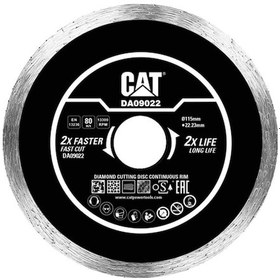 Resim Cat Da09022 115mm Profesyonel Fayans, Seramik, Mermer Elmas Kesme Diski Sürekli Kenar 