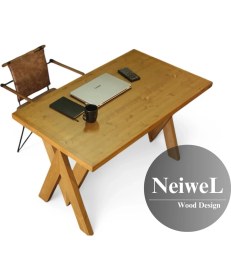Resim Neiwel Asur Doğal Ahşap Çalışma ve Ofis MASASI-70 cm -120 cm 