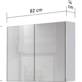 Resim Asmira Aynalı Üst Dolap - 80 Cm - Mdf Kapak - Beyaz Çok Renkli 