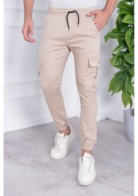 Resim Kaizer Denim Erkek Paça Lastik Slim Fit Kargo Pantolon M Krem 