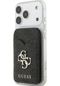 Resim Guess Aynalı Magnetik Kartlık Metal Büyük 4g Logolu Ve Standlı Siyah 