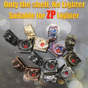 Resim 3D Ejderha Şeklinde Metal Zippo Külçe - Vintage Benzin Kutusu Tasarımı, Rüzgar Geçirmez ve Güvenli Snap Kapatma, ZP Külçe için İdeal (Şell Only), Zippo Külçe | Vintage Kutu Tasarımı | Güvenli Kapatma 