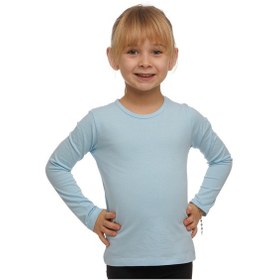 Resim Lovetti Bebek Mavisi Kız Çocuk Düz Basıc Likralı Uzun Kol Tişört Bebek Mavisi 
