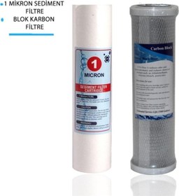 Resim Watermelon Daire Bina Sayaç Girişi 10" İnc 2 Aşama ( 1m Sediment , Blok ) Yedek Filtre Seti 