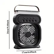 Resim 7 Ayarlanabilir Renkli Gece Lambası ile 1 Adet Taşınabilir Nemlendirici Fan - Üç Dişli Güçlü Rüzgar, USB Şarj Edilebilir, Ev ve Ofis Kullanımı İçin İdeal, Sıcak Hava Gerekliliği, Ofis Nemlendirici | Modern Estetik | Ayarlanabilir Fan Hızları, Ev Nemlendirici 