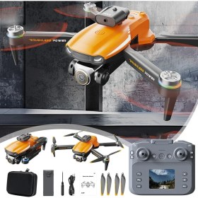 Resim Çift Kamera ve Bataryalı Drone Ekranlı Uzaktan Kumanda App Destekli Quadcopter Tek Tuş Iniş Kalkış 