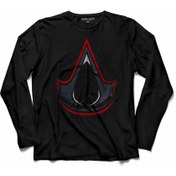 Resim Kendim Seçtim Assassins Assassin's Creed Kırmızı Red Logo Uzun Kollu Tişört Baskılı Çocuk T-Shirt 