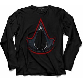 Resim Kendim Seçtim Assassins Assassin's Creed Kırmızı Red Logo Uzun Kollu Tişört Baskılı Çocuk T-Shirt 