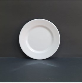 Resim 12 Adet Kırılmaz Melamin Çizgi Tatlı & Yemek Servis Tabağı 19 Cm - Beyaz Beyaz 