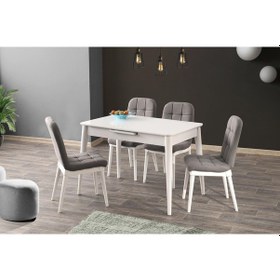 Resim Erezogullari_Mobilya Açılır Mdf Mutfak Masa Sandalye Takımı 70X110Cm 