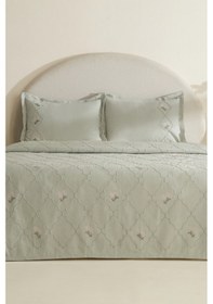 Resim Karaca Home Myra Çift Kişilik Çiçekli Yatak Örtüsü Adaçayı Adaçayı 