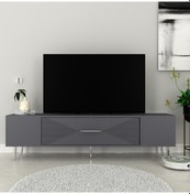 Resim Dekol1ct Tv Sehpası Antrasit-gümüş 