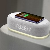 Resim 4'ü 1 arada Kablosuz Şarj Alarm Saati, Ayarlanabilir Parlaklık ve 3 Mod, USB Type-C Bağlantı, Hızlı Şarj, Ev ve Araba Kullanımı için Çok Fonksiyonlu, Taşınabilir Saatby Numbers, PDKUAI 