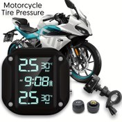 Resim Motosiklet TPMS Lastik Basıncı LCD İzleme Sistemi, 2 Harici Sensörlü, Motosiklet Lastik Sıcaklığı Alarmı, Çoğu Araçla Uyumlu Lastik Basıncı İzleme Sistemi, Araç Bakım Aracı, Şık Cihaz Tasarımı, Dayanıklı Yapı 