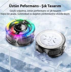 Resim Memo Cx15 İos Android Soğutucu 15w Manyetik + Arka Klips 2'si 1 Arada Yarı İletken Soğutma Fanı Radyatörü 