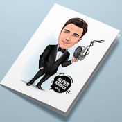 Resim Ses Sanatçısı Erkek Karikatürlü Tebrik Kartı 