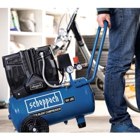 Resim Scheppach HC25si Sessiz Kompresör 1100 W 8 Bar 24 Lt - 5906140901 